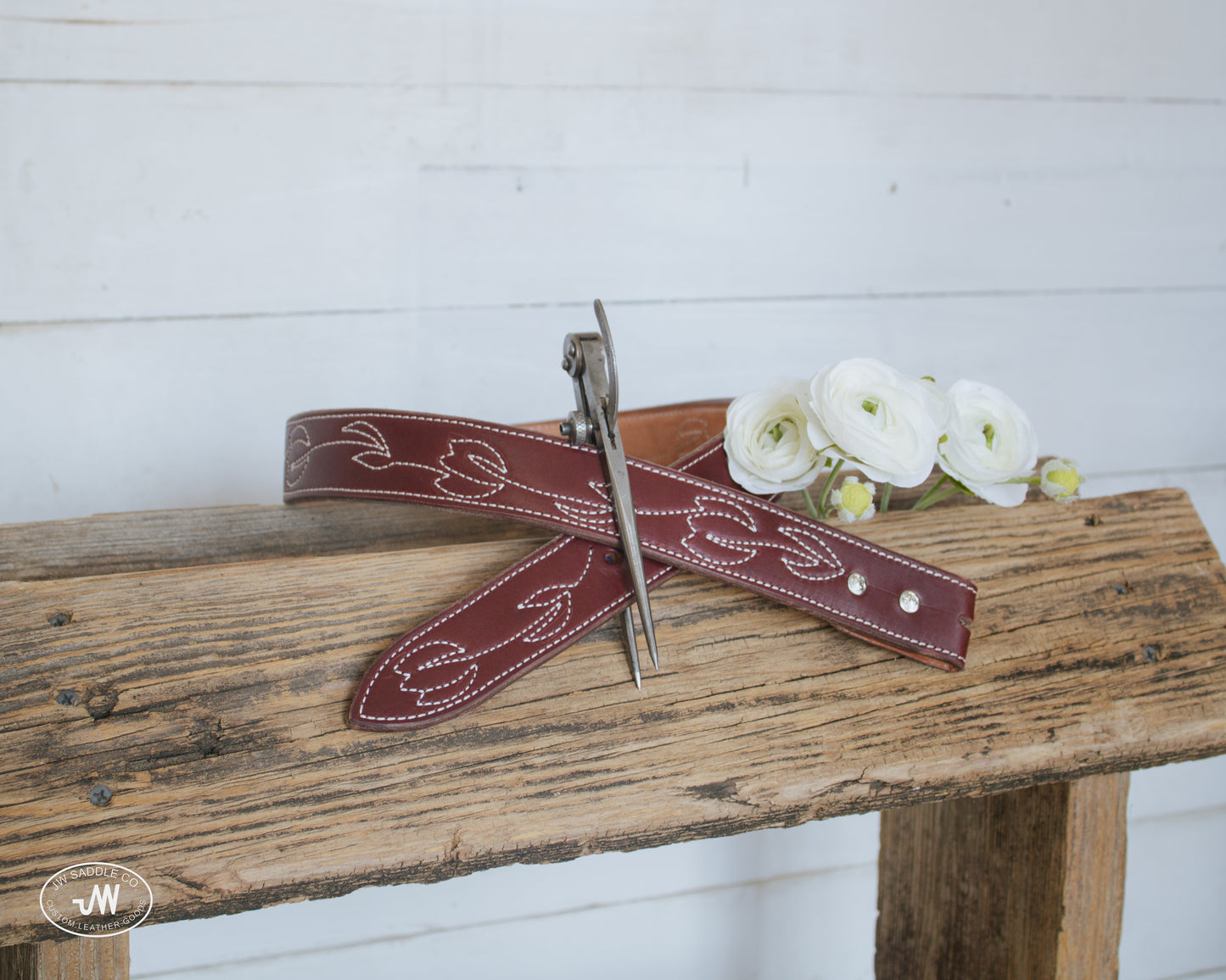 Tulip Stitched Latigo Belt 32"