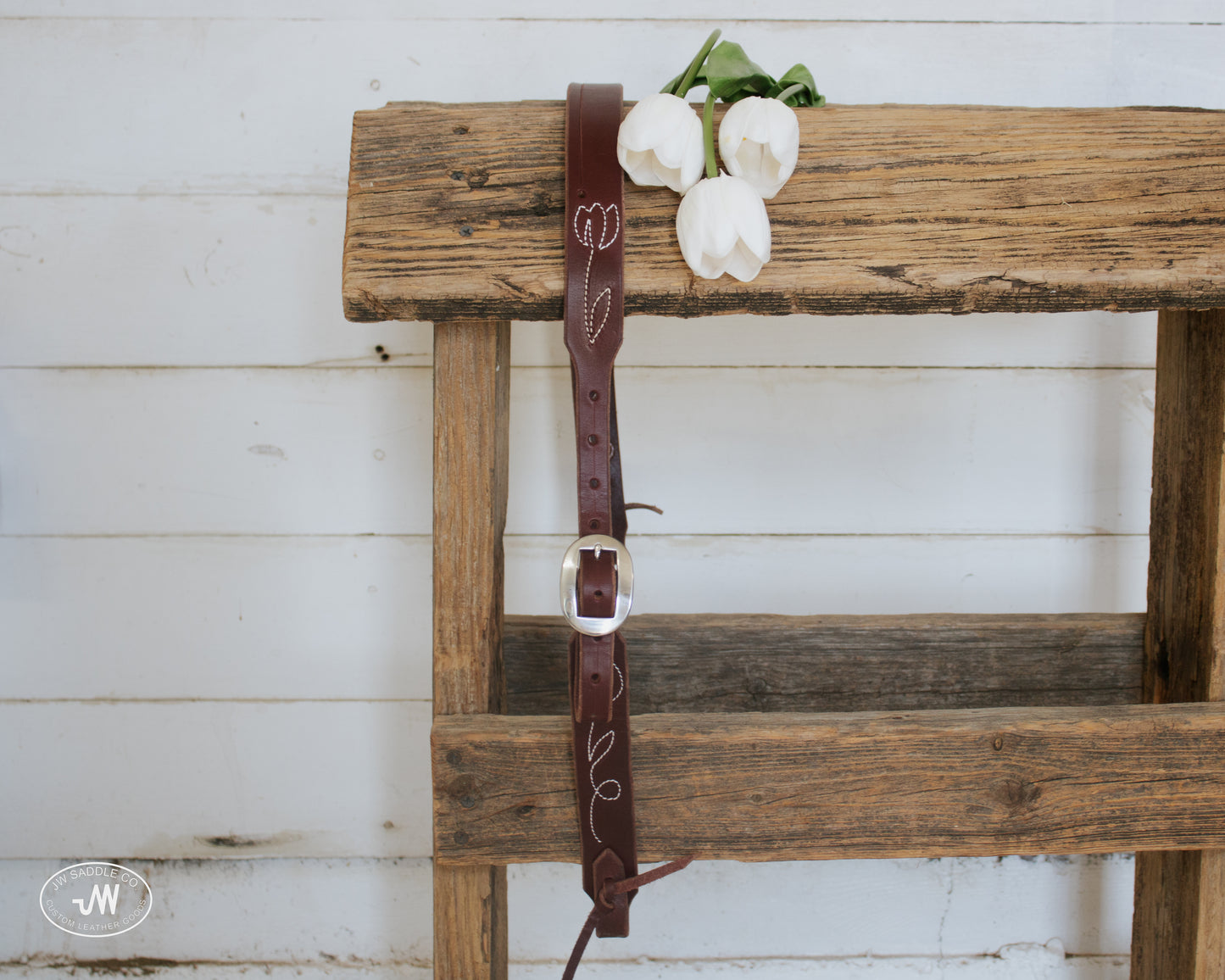 Latigo Tulip Stitched Headstall