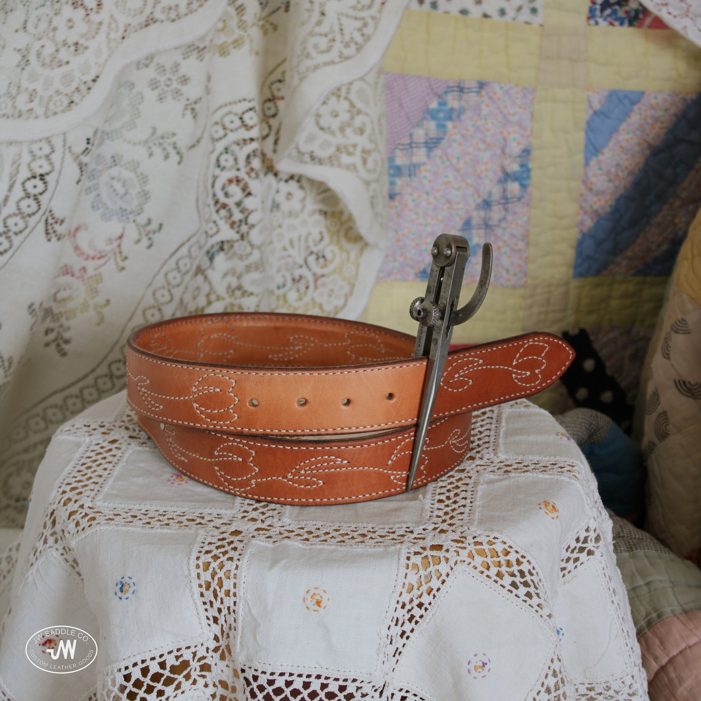 Full Tulip Stitched Belt 33"