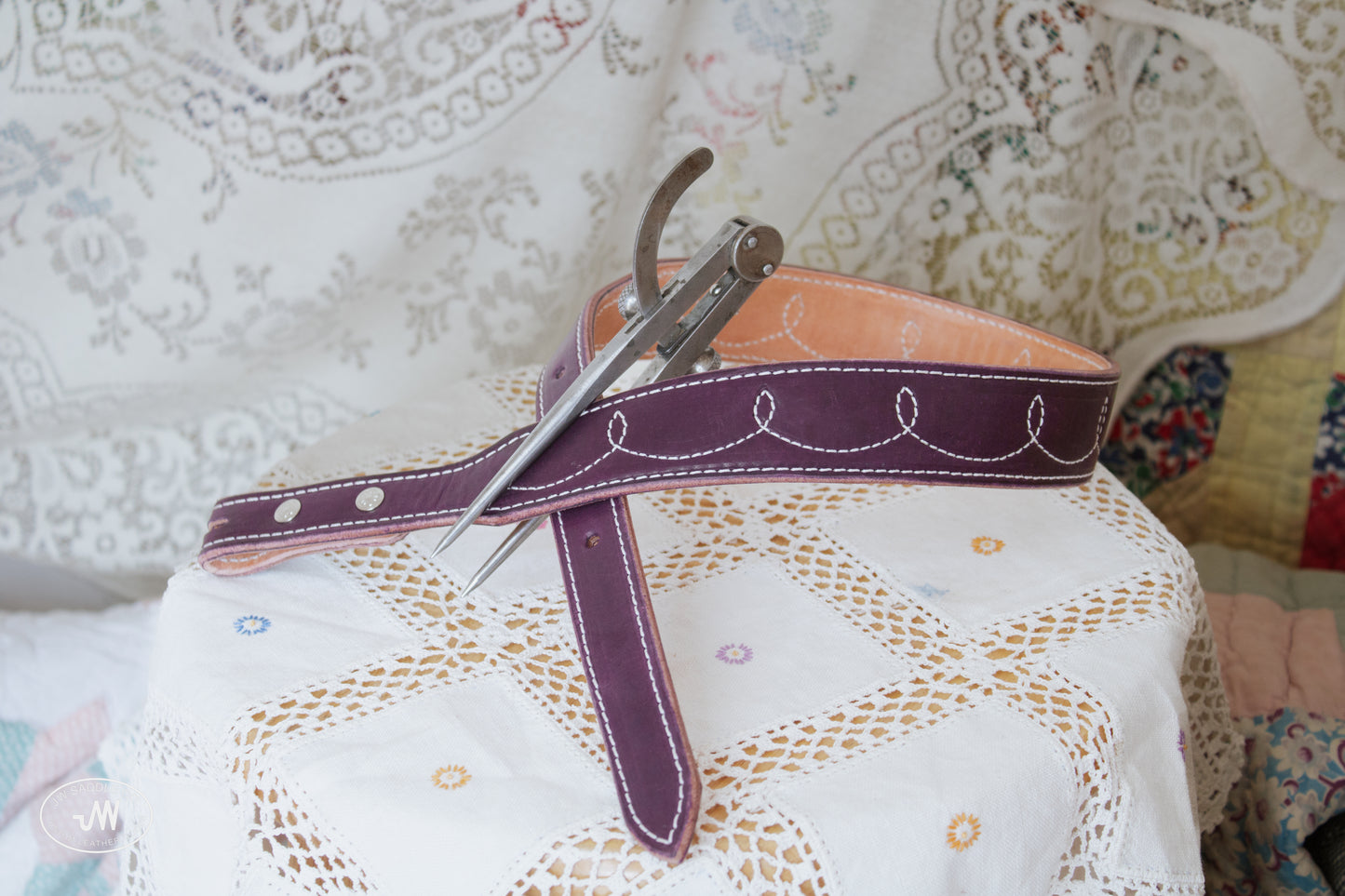 Loop Stitch Purple Tapered Belt 27"