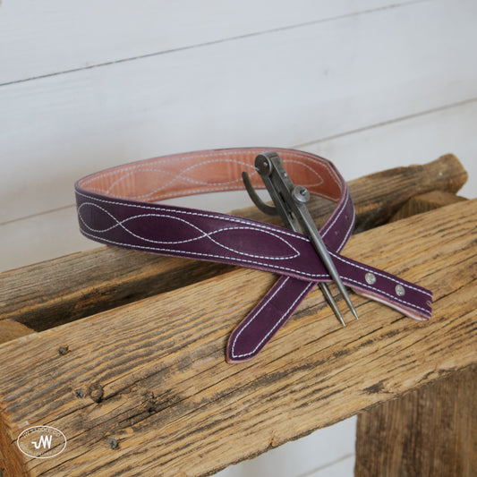 Purple Wiggle Stitch Tapered Belt 30"