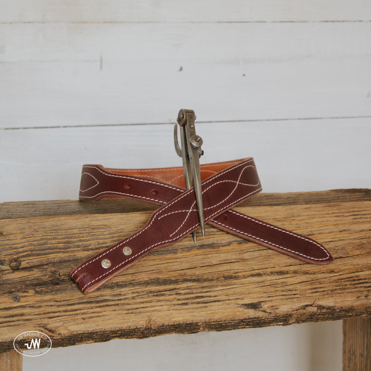 Stitched Latigo Tapered Belt 30"