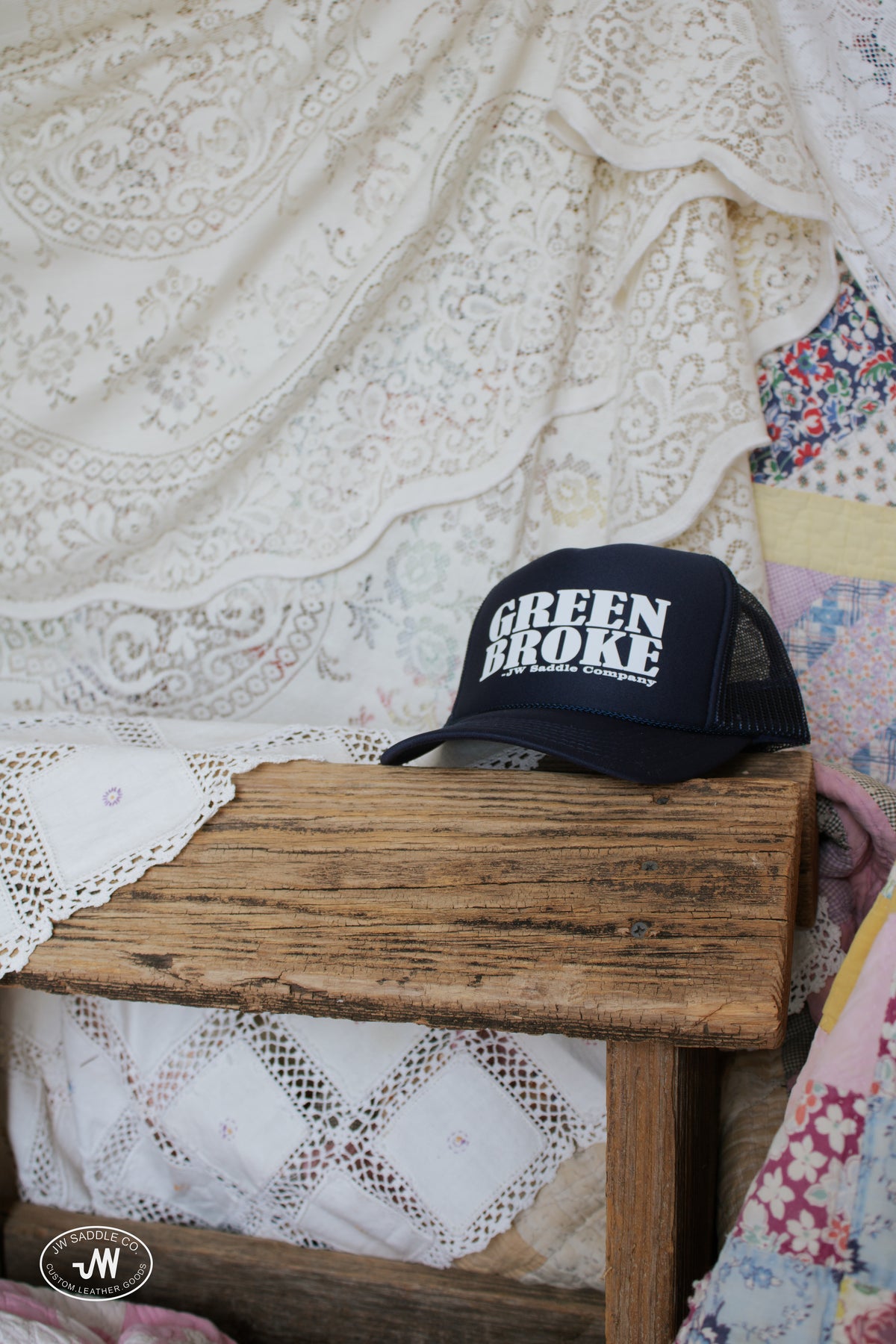 Navy Blue "GREEN BROKE" Trucker Cap