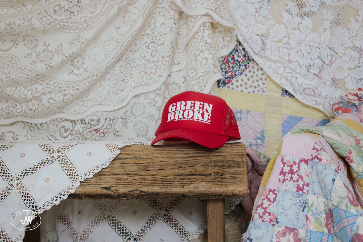 Red "GREEN BROKE" Trucker Cap