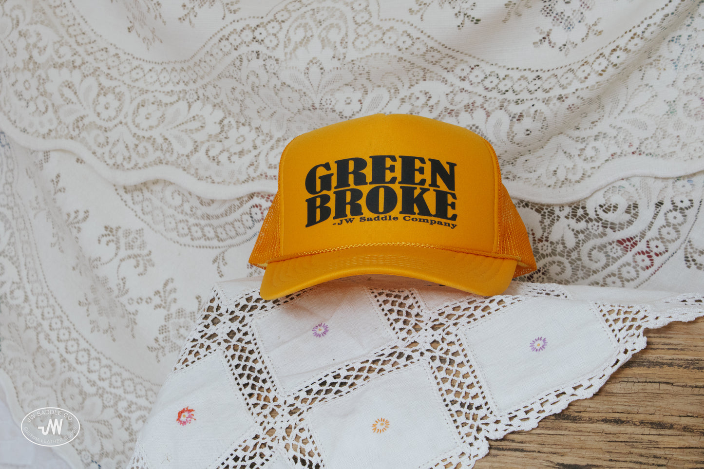 Yellow "GREEN BROKE" Trucker Cap