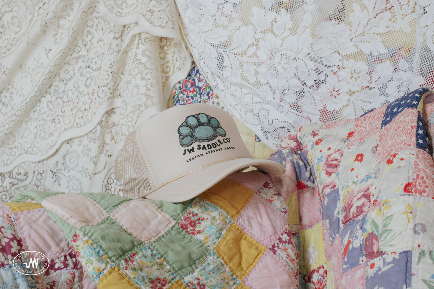 Tan Cluster Trucker Cap