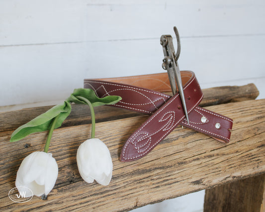 Latigo Half Tulip Stitched Belt 33"