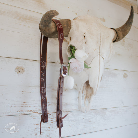 Latigo Tulip Stitched Headstall